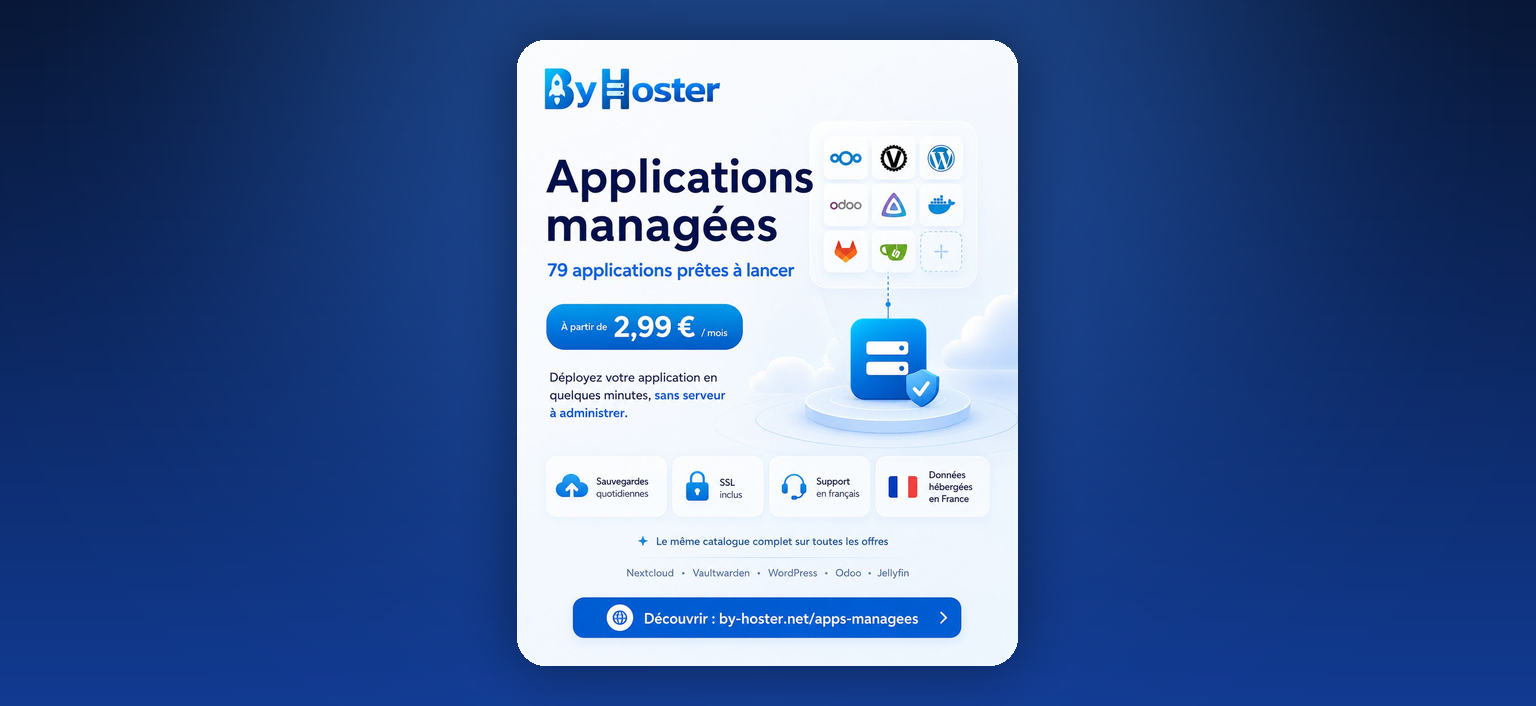 Applications managées : 79 applications installées en un clic, dès 2,99€/mois
